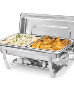 Chauffe-plats pour Buffet, poêle rectangulaire avec 2 compartiments en acier inoxydable 11 L