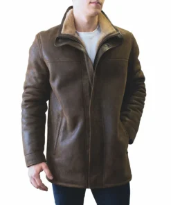 RBH Ricardo - Veste en cuir de mouton à double col montant