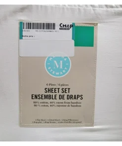 Martha Stewart - Ensemble de drap 6 pièces