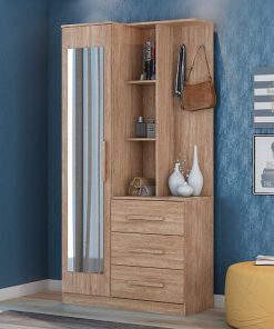 Meuble d’Entrée 1 Porte + 3 Tiroirs + Miroir Brisa