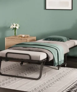 Lit Pliant en Métal Noir