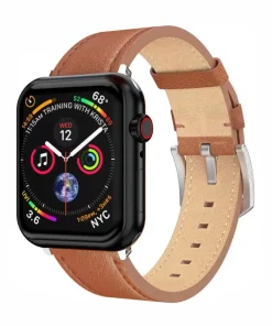 Swissten Apple Watch 38-41mm Leather Band – 46000804 – Silver Buckle – Brown