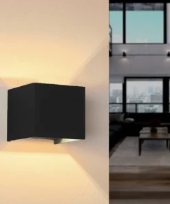 Applique Murale Noire Design LED 6W IP54 Carré