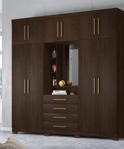 Armoire 10 Portes 4 Tiroirs Moscou avec Miroir
