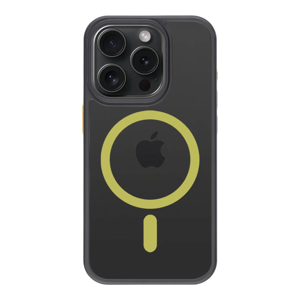 Coque Tactical iPhone 15 Pro Magforce Hyperstealth 2.0 – 8596311250590 – Noir/Yellow - Image 2
