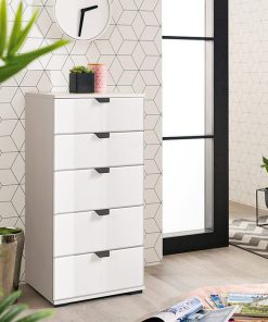 Chiffonnier 5 Tiroirs Blanc DUERO