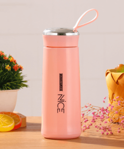 Bouteille thermos coloré portable à petite isolation thermique 400 ml -Rose