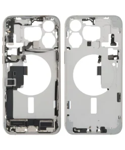 Cache arrière iPhone 16 – Vitre arrière + cadre + petites pièces – Démonté – Blanc