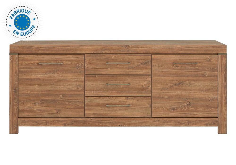 Buffet Bas 2 Portes 3 Tiroirs (Collection German) - Image 2