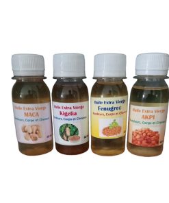 Pack 4 huiles Fenugrec Kigelia Maca Akpi