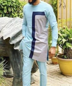 Tunique Pour Homme En Coton Glacé –