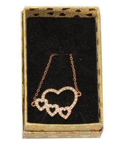 Collier avec pendentif en cœur en inox – Doré