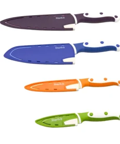Starfrit - Ensemble de 4 couteaux avec affûteurs à lame et manche riveté