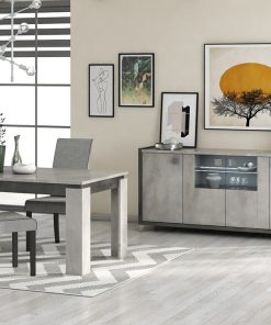 Table à Manger Rectangulaire 4 Pieds avec Allonge (Collection Hilton)