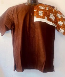 Chemise Deux Tons aux manches courtes – Marron