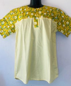 Chemise Deux Tons aux Manches Courtes – Vert/Beige