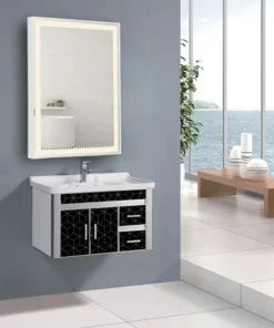 Miroir LED Rectangulaire 46x66cm 40W + Interrupteur Tactile BLANC pour Salle de Bain
