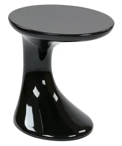 Ave Six - Table d'appoint épurée, finition noire ultra-brillante
