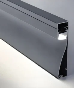 Profilé Aluminium Plinthe Couleur Gris Métallique 2M pour Ruban LED 10mm