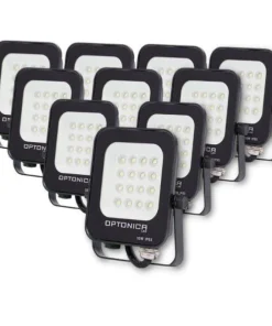 Projecteur LED Extérieur SMD 10W IP65 Noir (Pack de 10)
