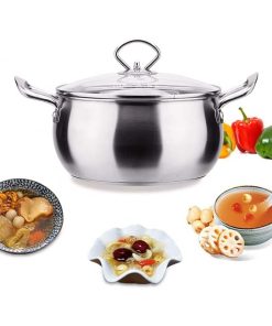 Casserole à Soupe antiadhésive en Acier Inoxydable à Double poigné